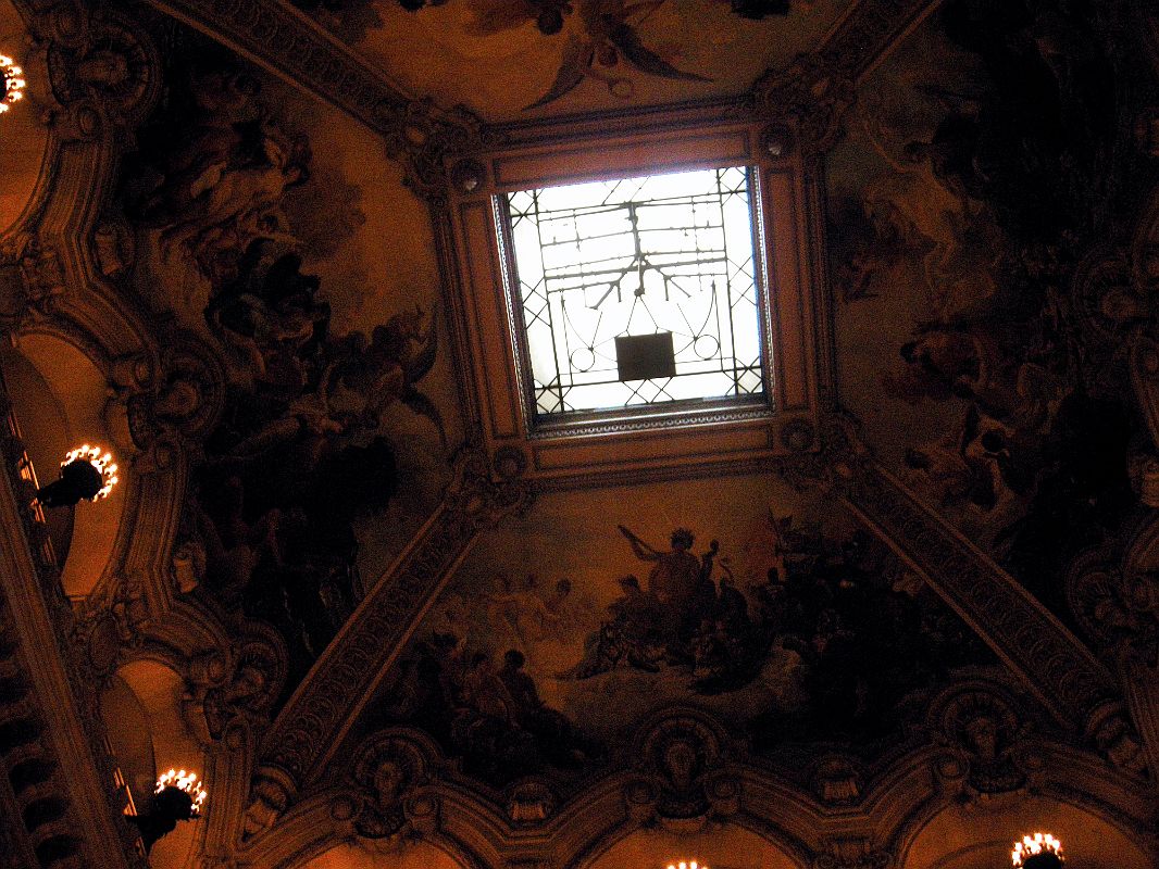 Paris Opera 04 Painted Ceiling And Skylight Above The Grand Staircase Le Grand Escalier 